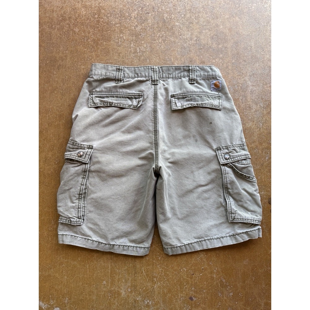 Carhartt Faded Green Cargo Military Army Shorts Loose Sage Olive 32W